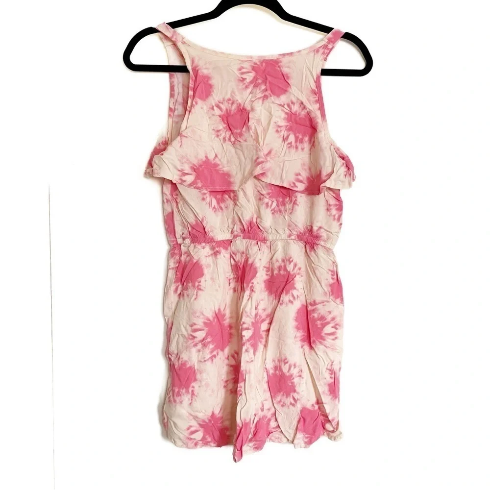 BCBG Girls Girl's Printed Tie Dye Challis Romper - Size 16